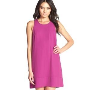 Leith Dark Magenta Pink Sleeveless Racerback Shift Dress Size: Large